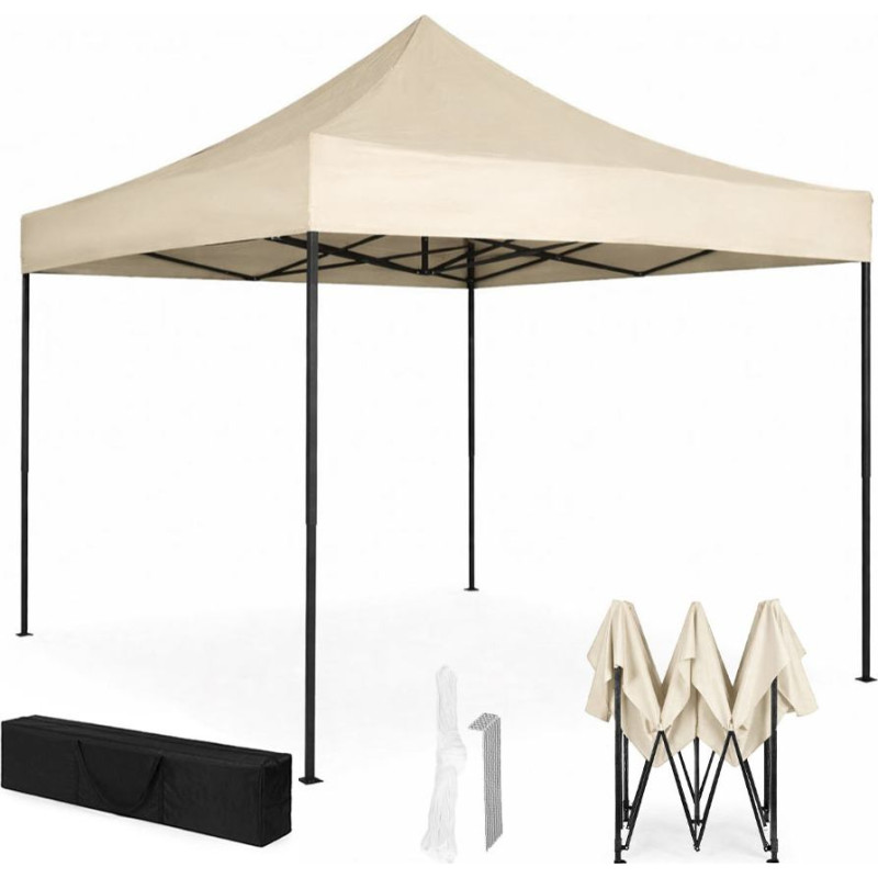 Multigarden Pawilon ogrodowy eventowy automatyczny samorozkładalny namiot daszek 3x3 m beżowy MultiGarden
