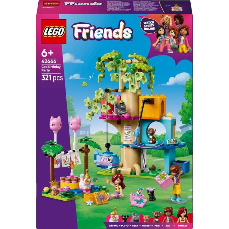 LEGO Friends 42666 Dzimšanas dienas svinības un kaķu koks - Spēle no 6 gadiem