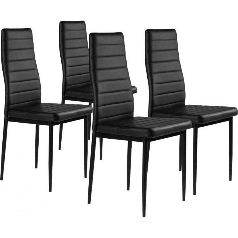 Modernhome Eco-leather chairs for living room and dining room, set of 4, black, ModernHome