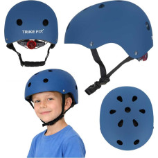 Trike Fix bērnu velosipēdu ķivere regulējama LED S 48-54cm tumši zila