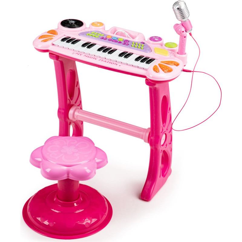 Multistore Keyboard Organ Piano with Microphone MP3 Pink