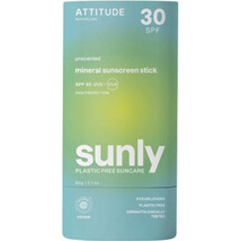 Attitude Sunly Mineral Sunscreen Stick SPF 30 - Miner&aacute;ln&iacute; ochrann&aacute; tyčinka na tělo bez parfemace