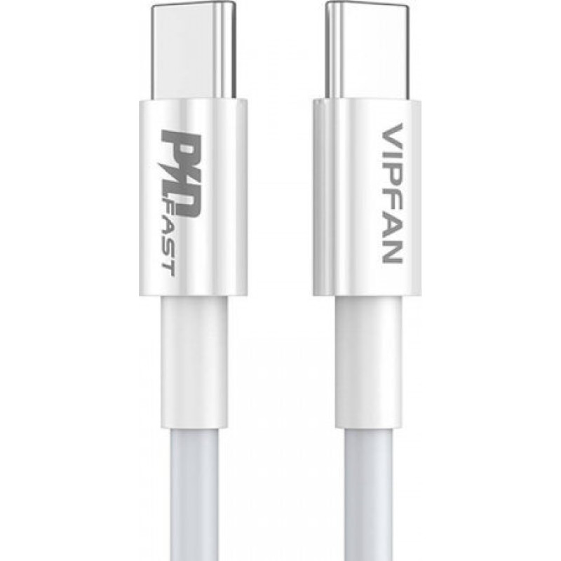 Vipfan USB-C uz USB-C kabelis P02, 1m (balts)
