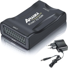 AMANKA SCART uz HDMI pārveidotājs, SCART uz HDMI adapteris, saderīgs ar 1080P@60HZ