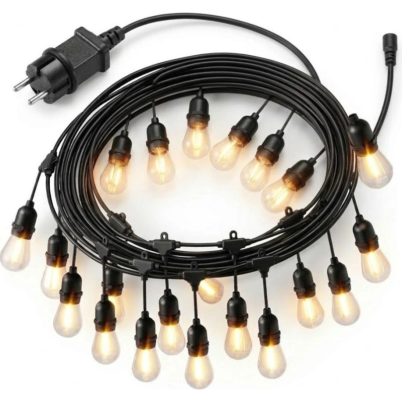 Bauerkraft Girlanda ogrodowa świetlna łańcuch 20x LED 20m lampki ogrodowe 9W