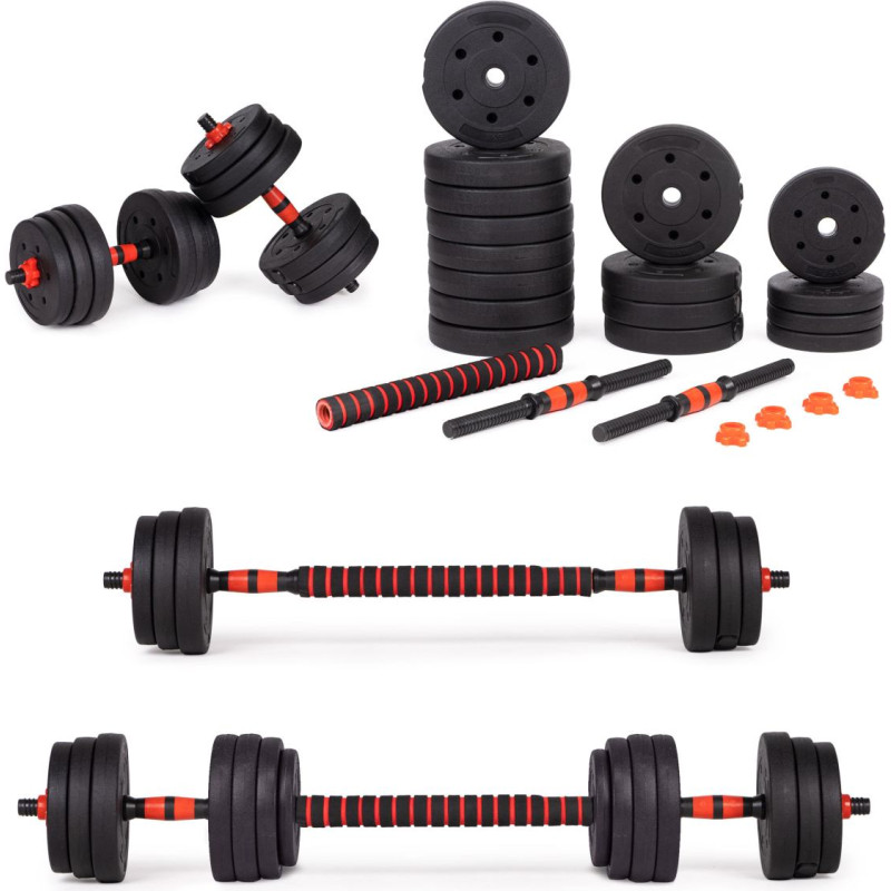 Modernhome Adjustable Dumbbells 2x20 kg Barbell Set 40 kg with Bar