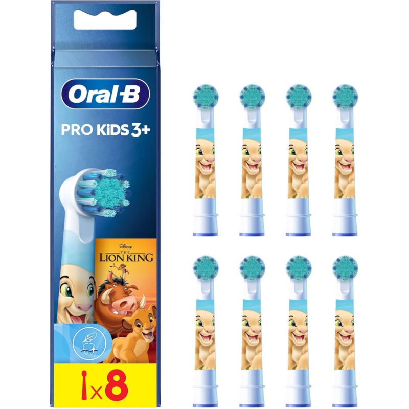 Oral-B Pro Kids Karalis Lauva uzgaļi elektriskajai zobu birstei, īpaši mīksti sari, oriģinālais zobu birstes uzgalis, bērniem no 3 gadu vecuma, 8 gabali