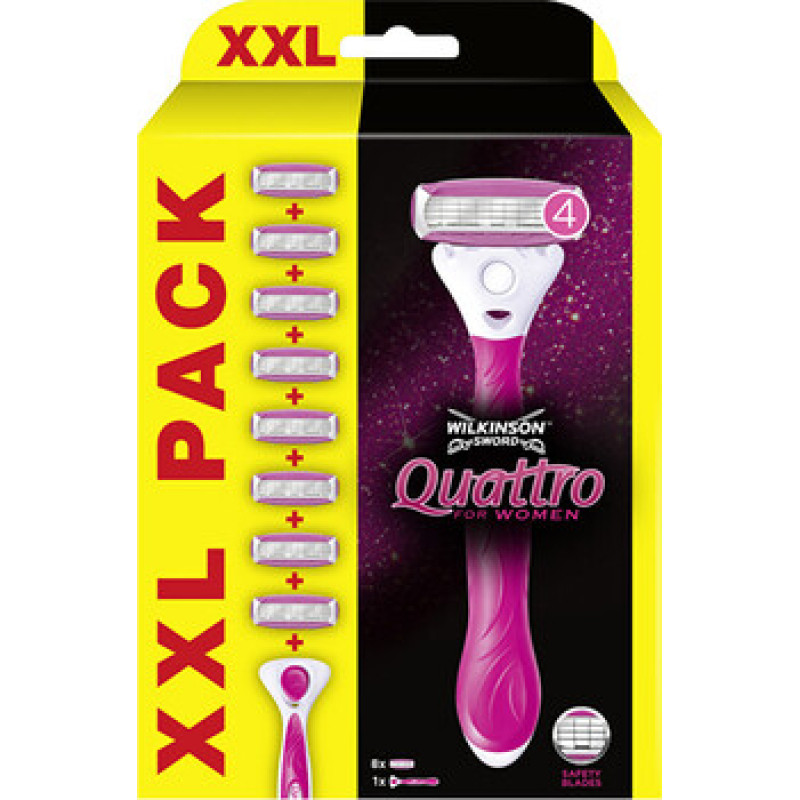 Wilkinson Sword Quattro for Women - Holic&iacute; strojek + 8 ks n&aacute;hradn&iacute;ch hlavic