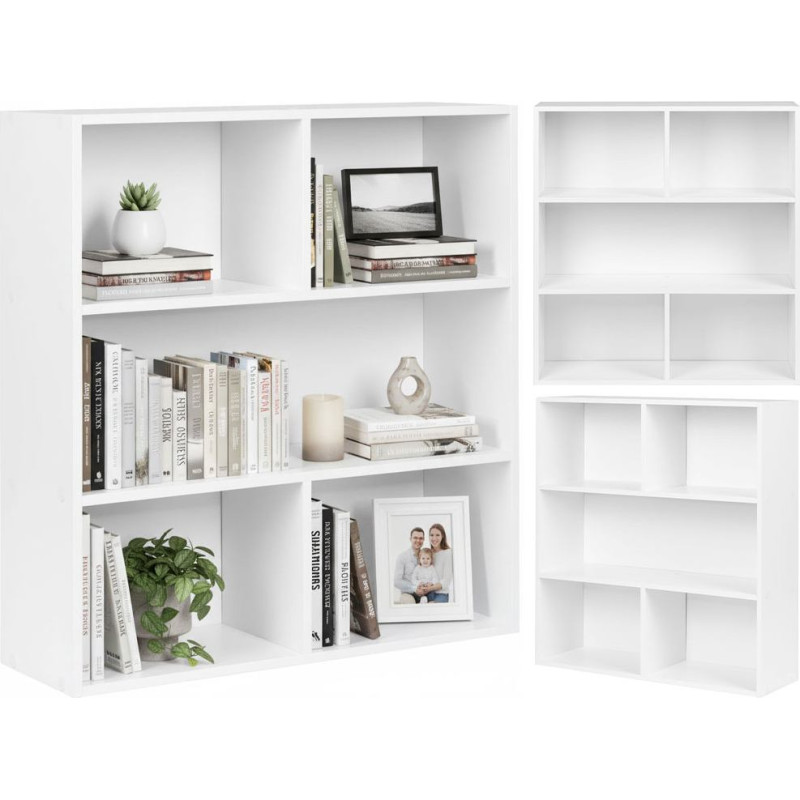 Modernhome Modern Standing Shelf for Living Room and Bedroom 3 Levels White ModernHome