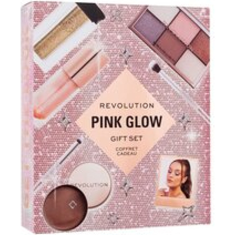 Makeup Revolution Pink Glow Gift Set - D&aacute;rkov&aacute; sada dekorativn&iacute; kosmetiky