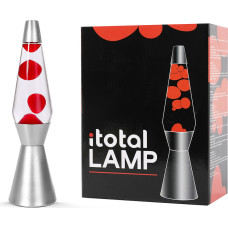 iTotal - Lava Lamp - Silver Base, See-through Liquid and Red Wax - Red - 36 cm (1270397)