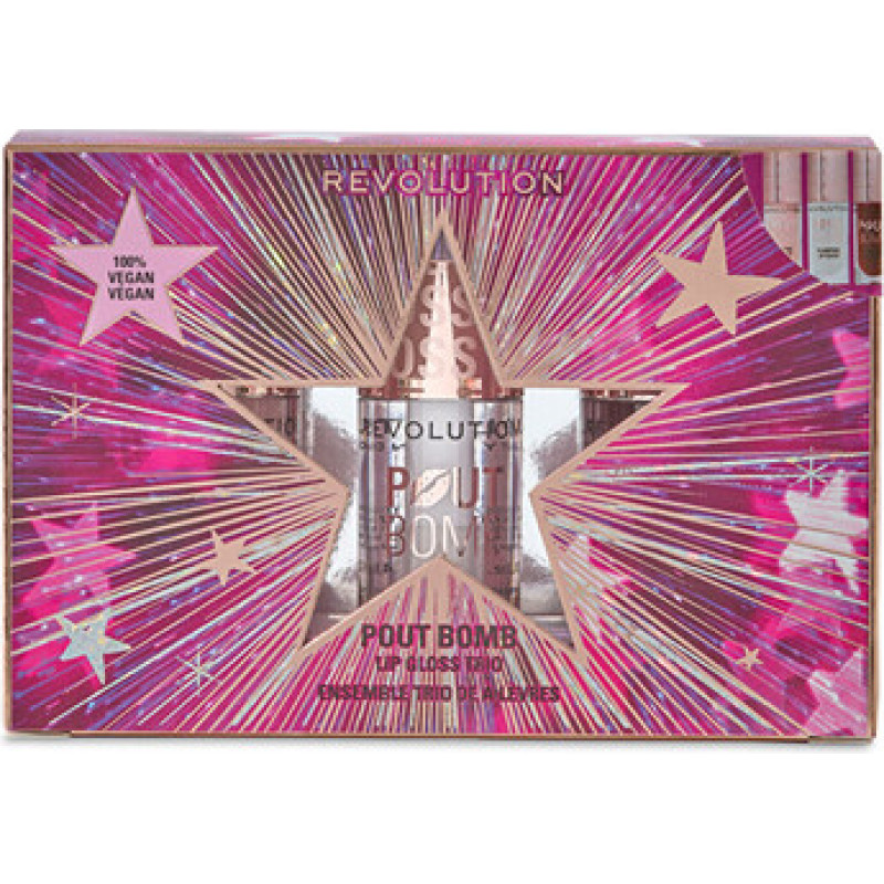 Makeup Revolution Pout Bomb Plumping Lip Gloss Trio Gift Set - D&aacute;rkov&aacute; sada