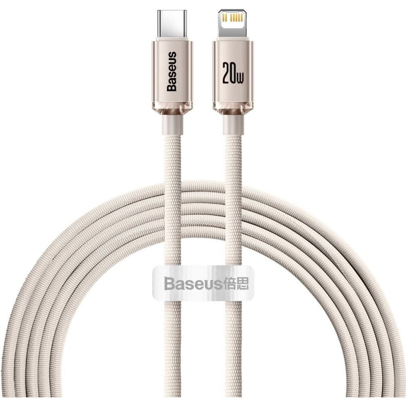 Baseus kabelis Crystal Shine USB-C - Lightning 2,0 m 20W rozā krāsā