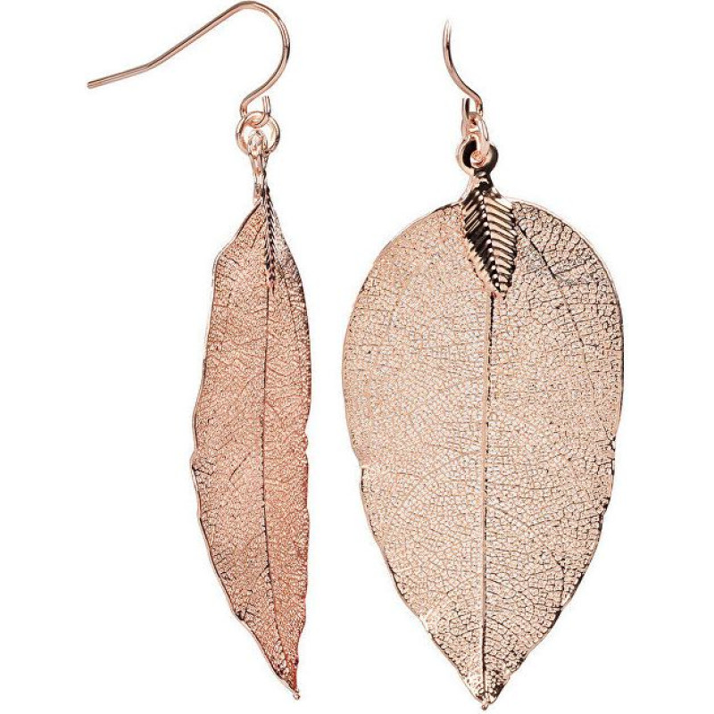 Troli Rozā zelta auskari Laurel leaves Laurel