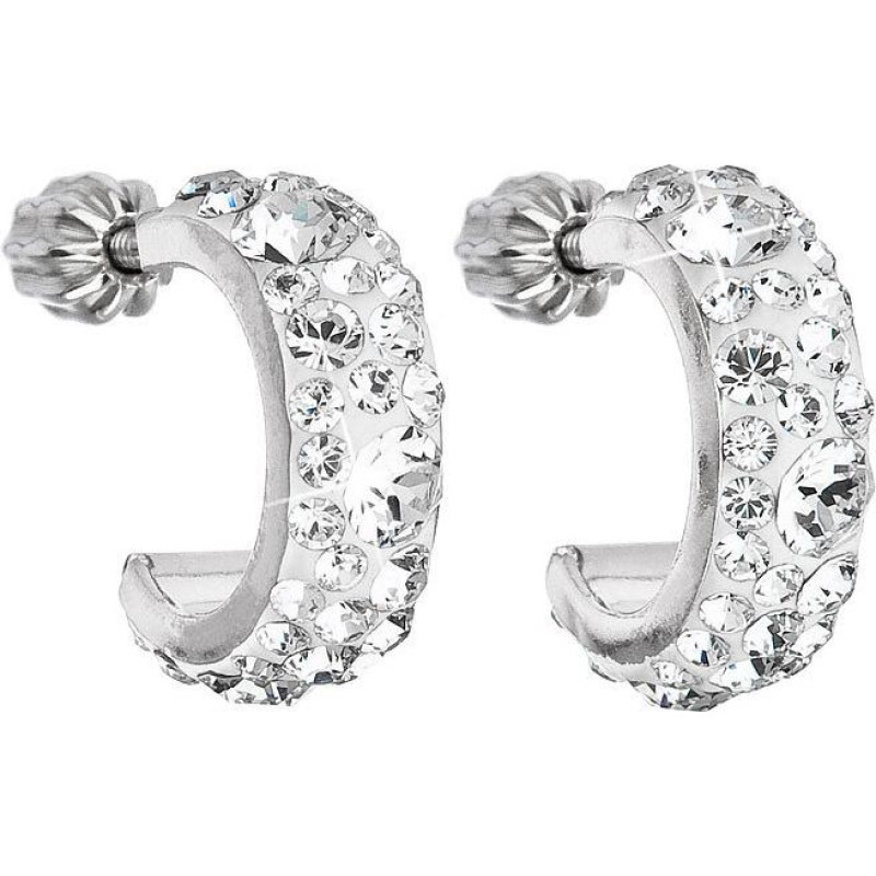 Auskaru pāri - EVOLUTION GROUP - 31118.1 - Swarovski kristāls - Rhodija pārklājums - Pus-šķērsgriezums