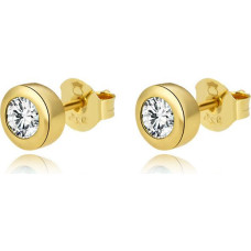 Auskari - BENETO - AGUP2259-W-GOLD - Sudrabs 925 - Pārklājums ar zeltu - Gaišs kubiskā zirkona