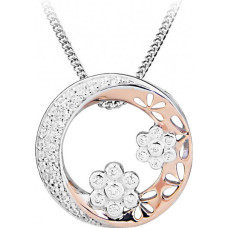 Divkrāsu kaklarota ar cirkoniem Silver Cat, SC431
