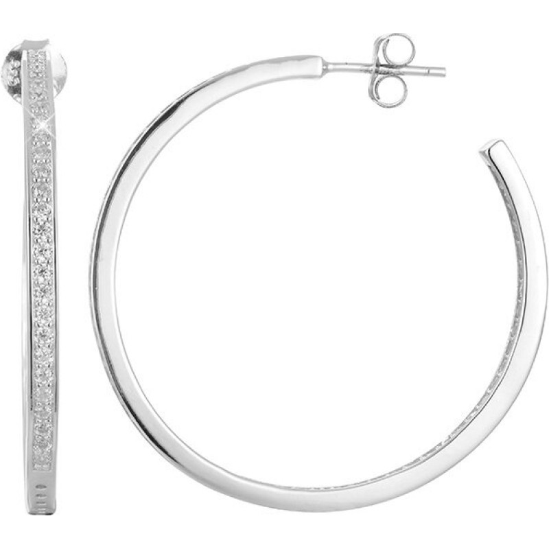 Auskari - BENETO - AGUP1180 - Sudrabs 925 - Skaidri kristāli - Eleganti gredzeni