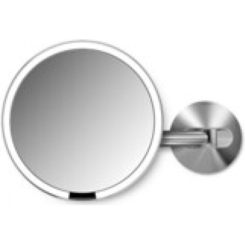 Simplehuman Sensor s LED osvětlen&iacute;m, 5x zvět&scaron;en&iacute; - S&iacute;ťov&eacute; kosmetick&eacute; zrc&aacute;tko na zeď
