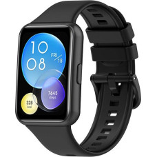 4wrist Silikona siksniņa Huawei Watch FIT 2, melna