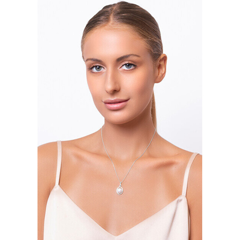 Brilio Silver Elegants sudraba kulons ar cirkoniem un PT02 pērli