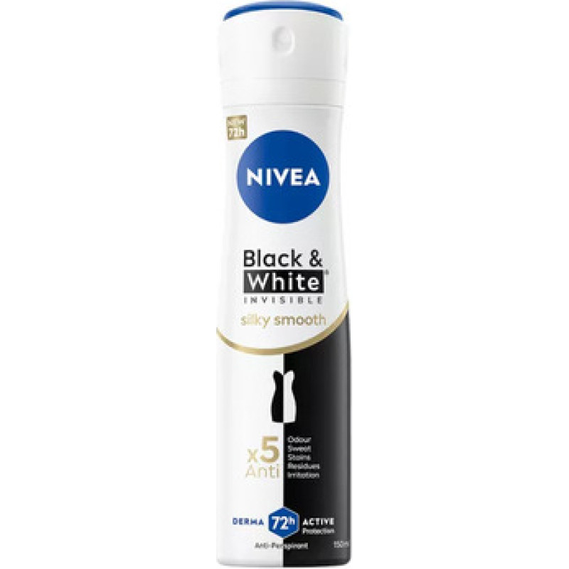 Nivea Anti-Spray Spray Black & White (Invisible Silk y Smooth) 150 ml
