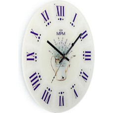 Sienas pulkstenis - MPM QUALITY - E09.4376 - Stikls - Lavandas motīvs - 30 cm diametrs