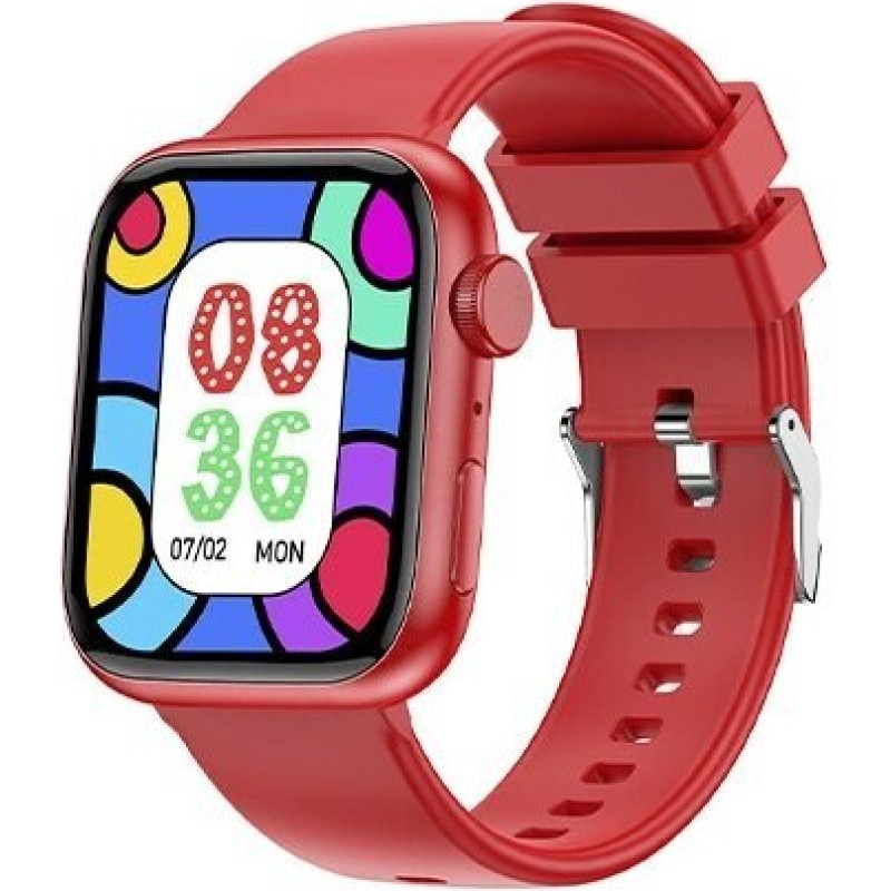Kopējo Pulksteņu - FOREVER - Igo Watch 3 - Balss asistents - IP67 - Bluetooth 5.3 - Sarkans