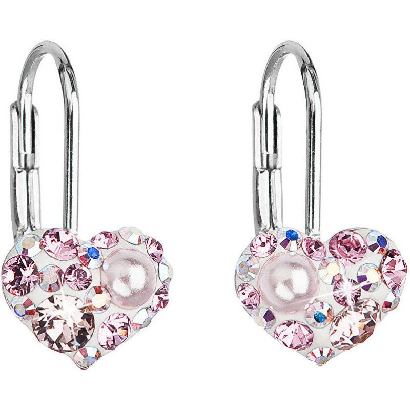 Auskari - EVOLUTION GROUP - 31125.9 - Sudrabs 925 - Swarovski kristāli - Gaiši rozā