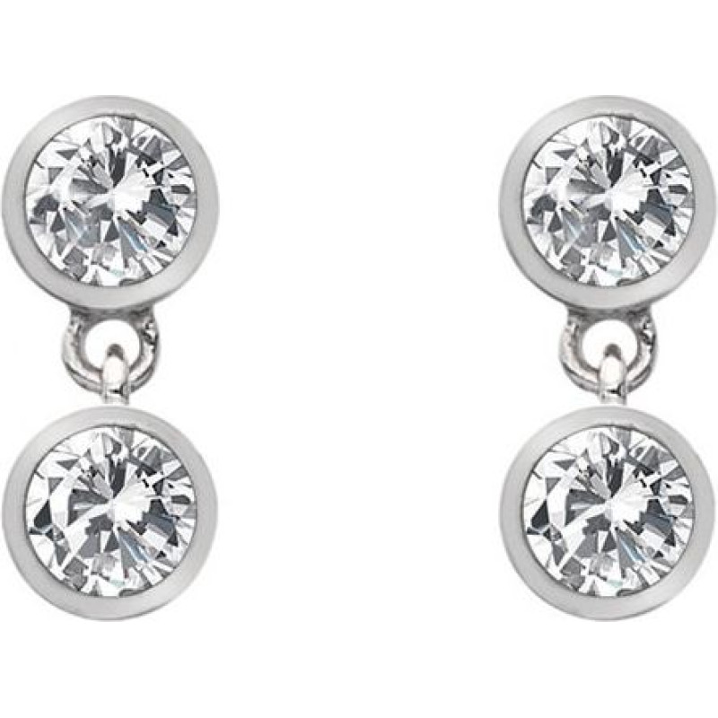 Sudraba auskari ar topāzu un īstu dimantu Hot Diamonds Willow DE586 sHD1149