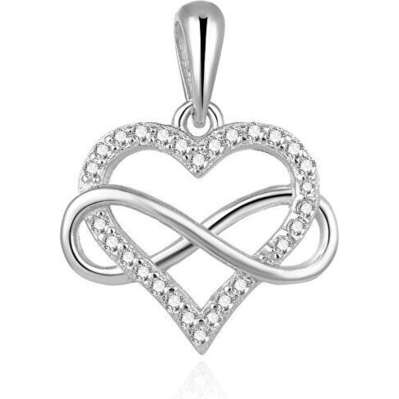 Beneto Romantisks sudraba kulons ar cirkoniem Infinite love AGH542L