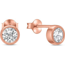 Brilio Silver Moderns bronzas juvelierizstrādājumu komplekts ar cirkoniem SET220R (auskari, kaklarota)