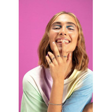 S`Agapõ Stilīgs tērauda gredzens B ar Click SCK173 kristālu