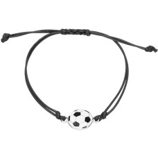 Melna tekstila rokassprādze Futbola bumba