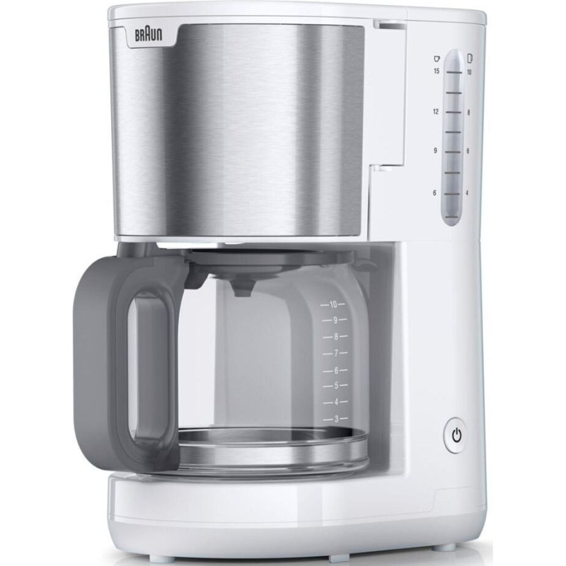 Filtra kafijas automāts - Braun - KF 1500 WH - 10 krūzes - Saderīgs ar trauku mazgājamo mašīnu - Balts