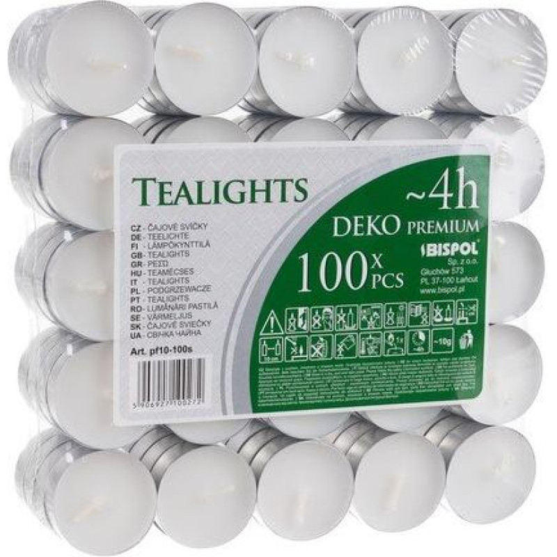 Tējas sveces 100 gab., 4h
