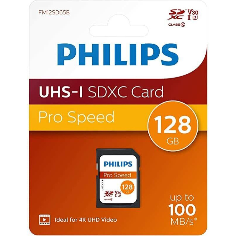 Philips SDXC 128GB Class 10 UHS-I U3 V30 A1