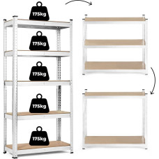 Noliktavas plaukts 180x90x30 cm cinkots tērauds 5 plaukti 875 kg ModernHome