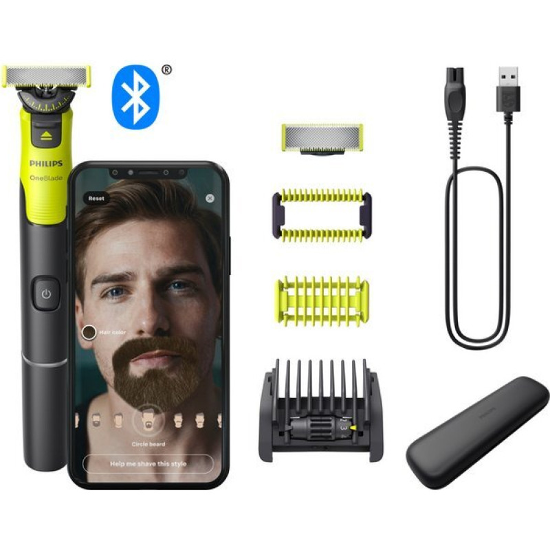 Elektriskais skuveklis - Philips - OneBlade 360 QP4631 - 5-in-1 - Bluetooth - Iekļauta somiņa