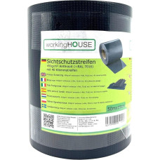 workingHOUSE PVC siets dubultiem žogiem - dārza žogu aizsegs ar fiksējošām lentēm - 450g/m², 50m garumā x 19cm augstumā