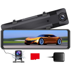 AZDOME 11 collu spoguļa Dash Cam ar atpakaļgaitas kameru