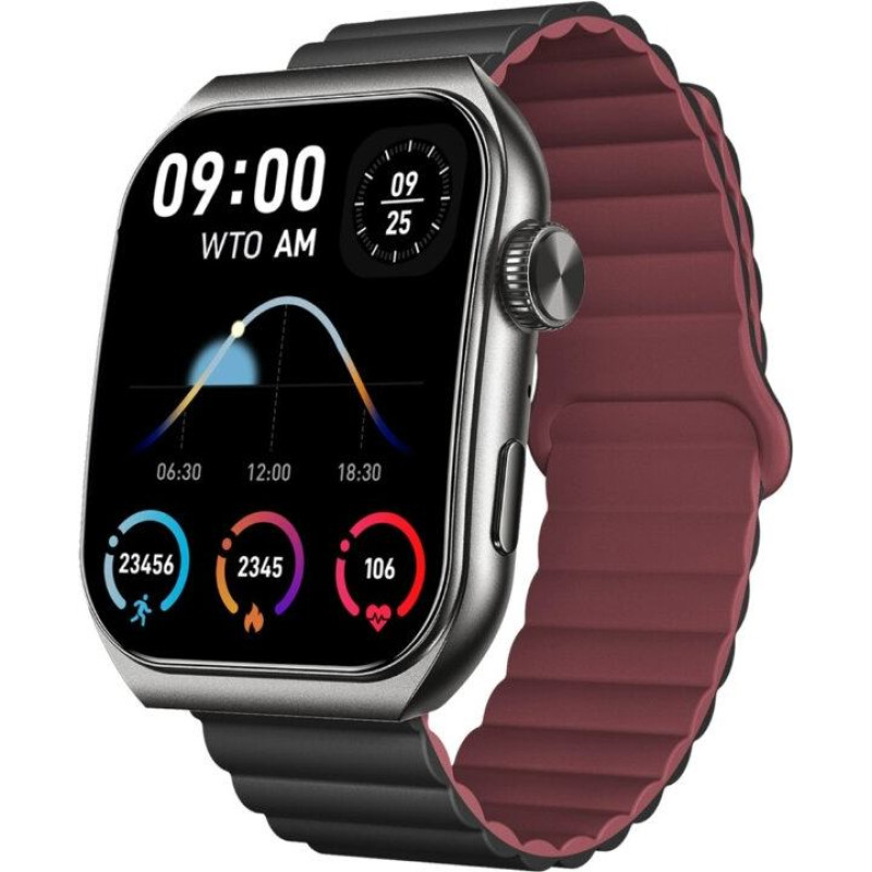 Viedpulksteņi - FOREVER - SWM-300 Tiron - izliekts AMOLED - Nomaiņa siksna - Melns