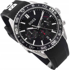 Vīriešu pulkstenis Hugo Boss 1514141 Runner, melns, ar datumu un hronometru