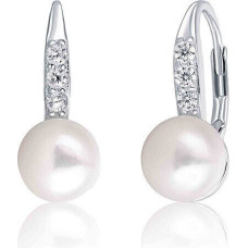 Sudraba auskari ar pērli un cirkoniem JwL Luxury Pearls JL0601 sJL0601