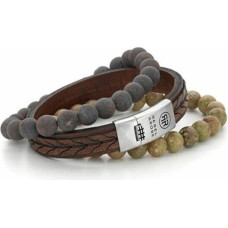 Vīriešu ādas aproce Stranded Cognac RR-L0079-S - Izmērs: 17,5 cm - M