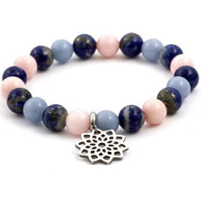 Beneto Pērlīšu rokassprādze no nefrīta, lapis lazuli un angelīta MINK70 / 17