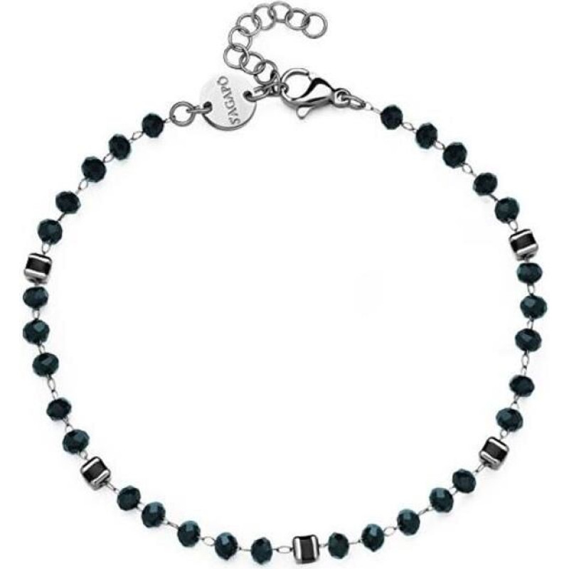 Atslēgu piekariņš - S'AGAPÕ - Shrine SSR12 - Tumši zilas stikla pērles - Tērauds - 22 cm