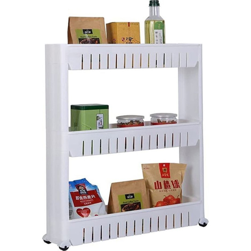 Plaukts uz riteņiem, balts