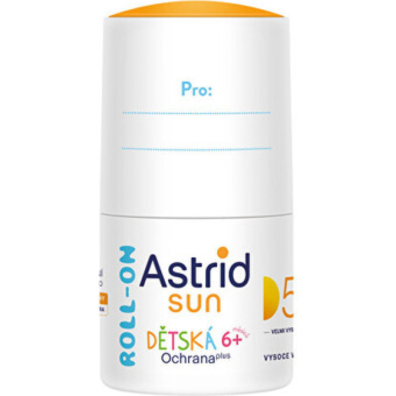 Astrid Kids Sun Roll-on SPF 50+ - Dětsk&eacute; ml&eacute;ko na opalov&aacute;n&iacute;