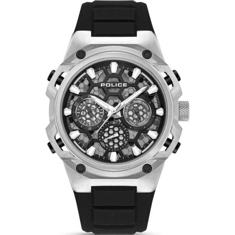 Pulksteņi - POLICE - Challenger 46mm - Ūdensizturība 5ATM - Kvarca kustība - Melna ciparnīca